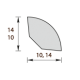 Угол внутренний округлый Идеал из вспененного ПВХ 10x10х2700мм (четверть) УвО10, 001 Белый