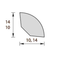 Угол внутренний округлый Идеал из вспененного ПВХ 14x14х2700мм (четверть) УвО14, 001 Белый