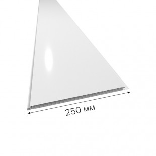 Панель ПВХ стеновая Идеал Белая глянцевая, 250x8x3000мм 001-0-БЕЛ-Г-3000