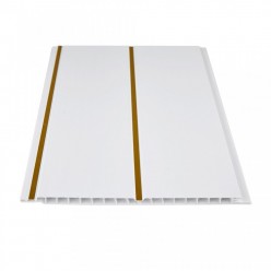 Панель ПВХ потолочная Идеал Золотая полоса, 250x8x3000мм